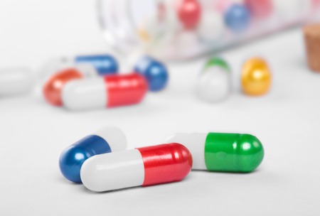 Pills and bottleの写真素材