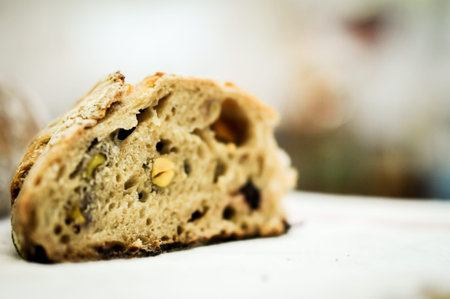 Mixed rye-wheat whole grain homemade sourdough bread