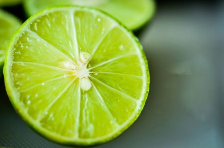 limes Backgrounds, Close up shot, fruit macro photographyの写真素材