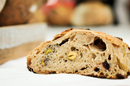Mixed rye-wheat whole grain homemade sourdough bread