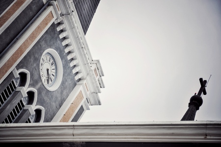 outside building of Cathedral of the Immaculate Conception at Chanthaburi, Thailandの写真素材