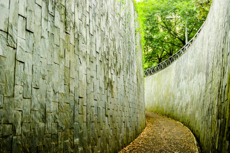 The underground crossing at Fort Canning Park, Singaporeのeditorial素材