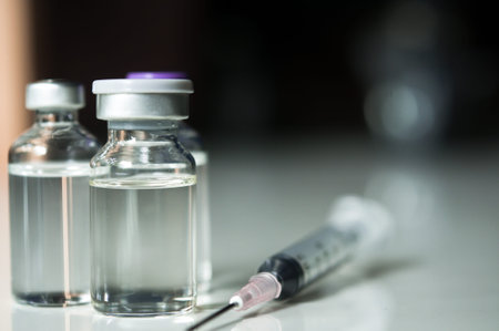 Medicine in vial , ready for vaccine injection , Cancer Treatment , Pain Treatment and can also be...