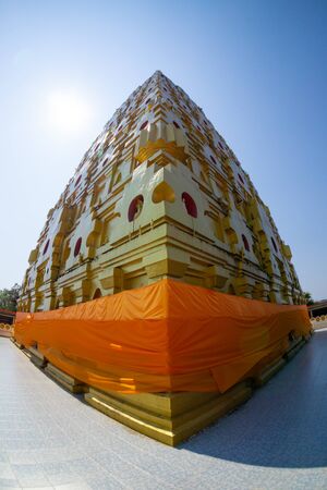 Strange shaped pagoda Temples in asia Thailand Kanchanaburiの写真素材