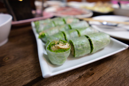 Vietnamese food Fresh Spring Rolls pork