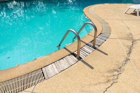 Handrails for entering the poolの写真素材