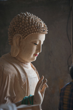 Carved wooden statuesの写真素材
