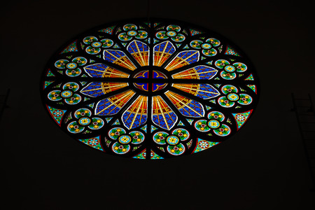 Stained glass window in the churchのeditorial素材