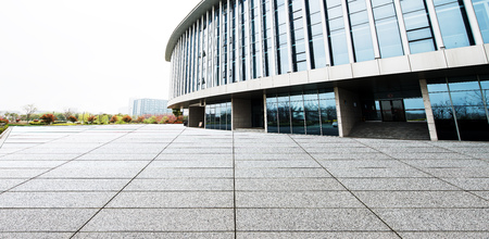 Asphalt pavement and modern architectureのeditorial素材
