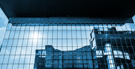 Blue building glass curtain wallのeditorial素材