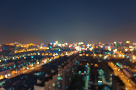 abstract city nightscape backgroundの写真素材