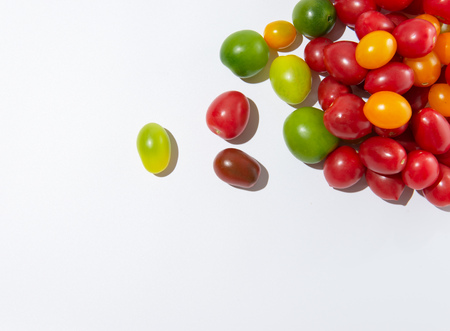 Lots of colorful small tomatoesの写真素材