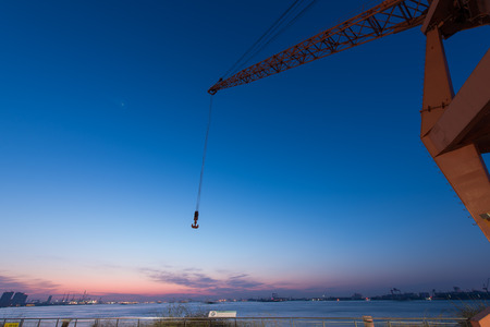 Night scene of the Yangtze River Terminalの写真素材