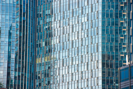 Glass curtain wall in the business centerの写真素材