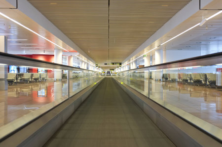 Band conveyor at airport in Europe