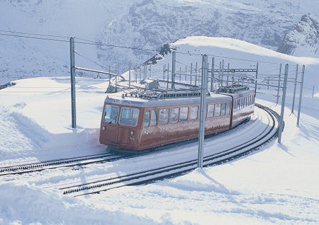 Tram in the snow