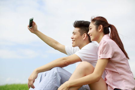 Asian young coupleの写真素材