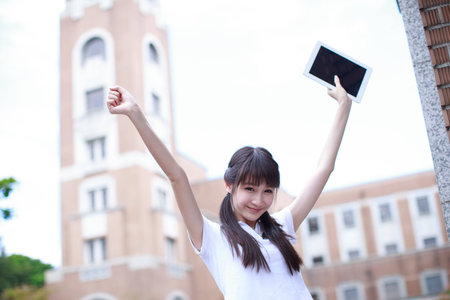 Young woman at schoolの写真素材