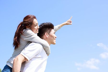 Asian young coupleの写真素材