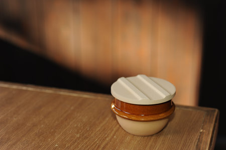 A small jar on the tableの写真素材
