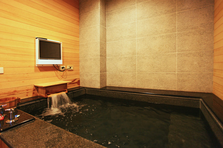 hot spring bathroom at Pingtung resort,Taiwanのeditorial素材