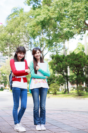 Two young college studentsの写真素材