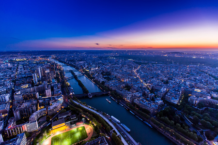 France, Paris sunsetの写真素材