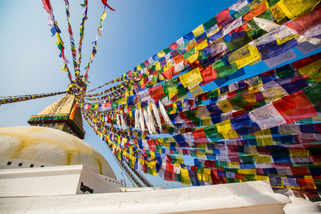 Nepal, Katmandu, Boudhanath Stupa, architectureの写真素材
