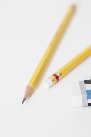 Pencils and eraserの写真素材