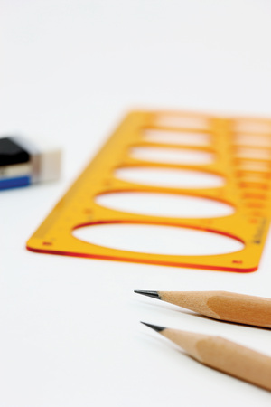 Pencils and ruler の写真素材