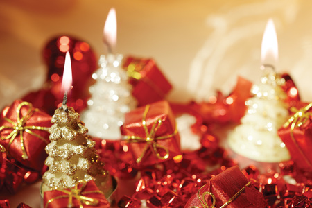 Christmas candles の写真素材