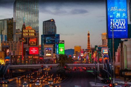 Landscape view of Las Vegas during night timeのeditorial素材