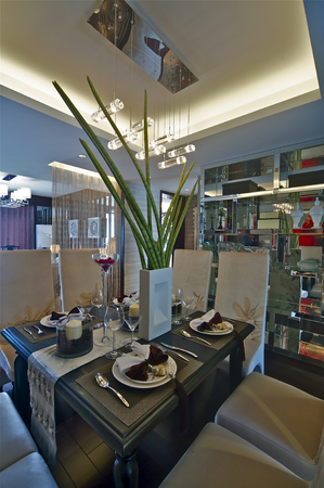 Interior decoration of a dining hallのeditorial素材