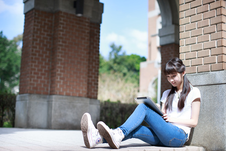 Young woman at schoolのeditorial素材