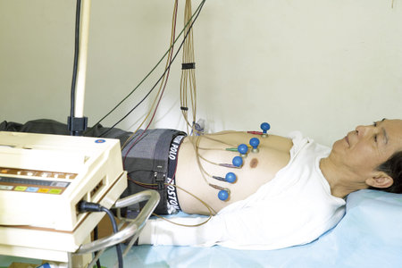 Senior man lying down in sickbed