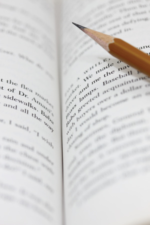 Book and pencilの写真素材