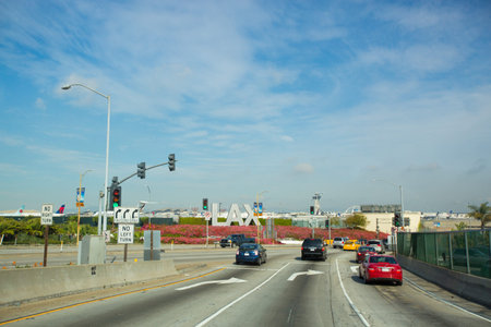 Landscape view of Los Angeles Airportのeditorial素材