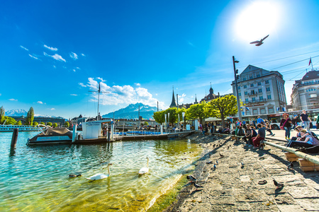 Lake Lucerne scenery, Switzerlandのeditorial素材