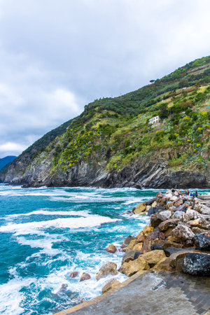 cliff at Cinque Terre, Italy vernazza