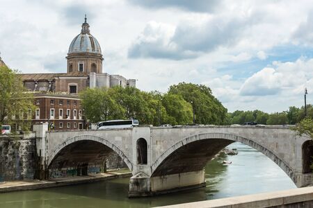 Italy bridge with buildingのeditorial素材