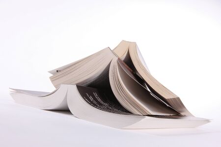 Stack books on white backgroundのeditorial素材