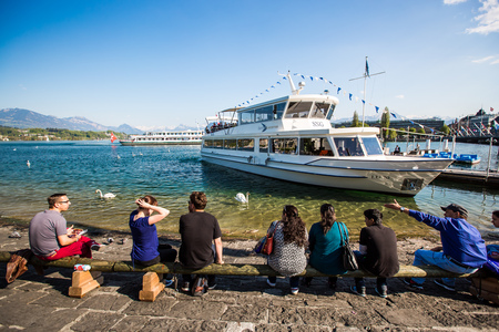 Lake Lucerne, Switzerlandのeditorial素材