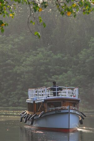 boat on the riverの写真素材