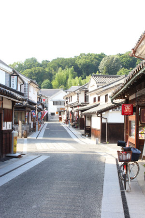 Kurashiki tourist region street view in Okayama county, Japanのeditorial素材