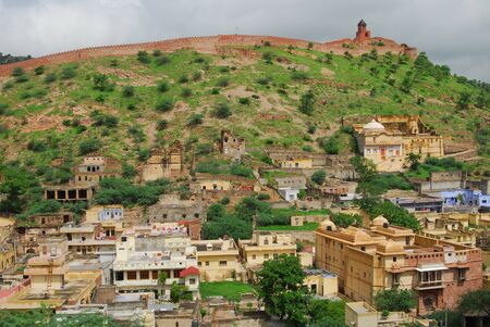 Landscape view of a town in Indiaの写真素材
