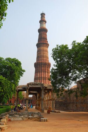 Qutb Minar portrait viewの写真素材