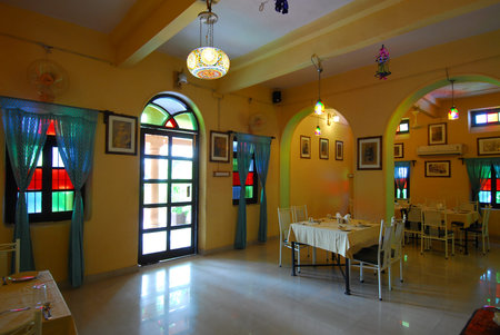 Interior view of a restaurant in Shree Vilasのeditorial素材