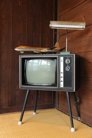 Television at the corner of the roomのeditorial素材