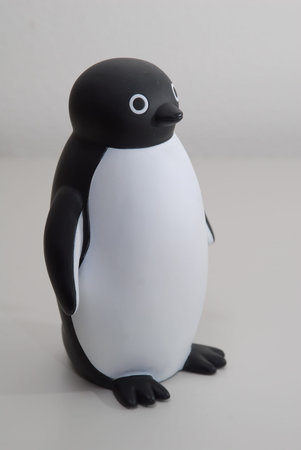 Close up view of a penguin on white backgroundの写真素材