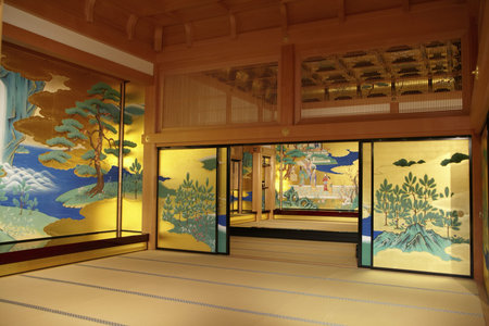Interior view of Honmaru Palace in Kumamoto City, Japanのeditorial素材